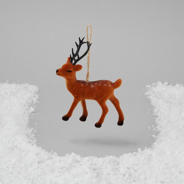 Morrisons Hanging Brown Deer Christmas Decoration 